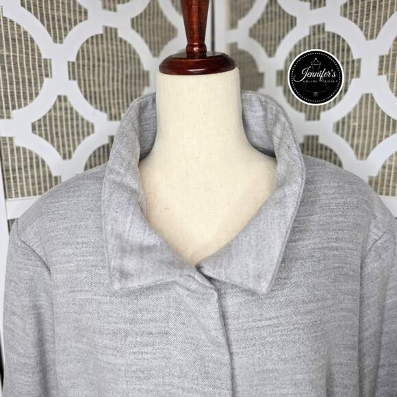 Lands' End Women's Gray Poly Blend Hidden Button Fully Lined Jacket Size 4X 30W - Picture 4 of 12